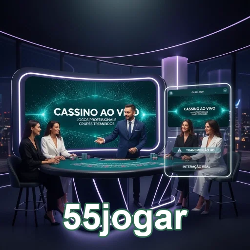 Dealer apresentando jogos ao vivo no 55jogar com interatividade.