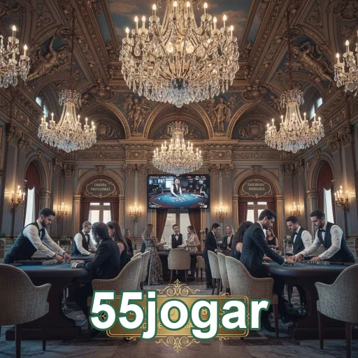 Ambiente elegante de cassino no 55jogar com jogadores VIP.