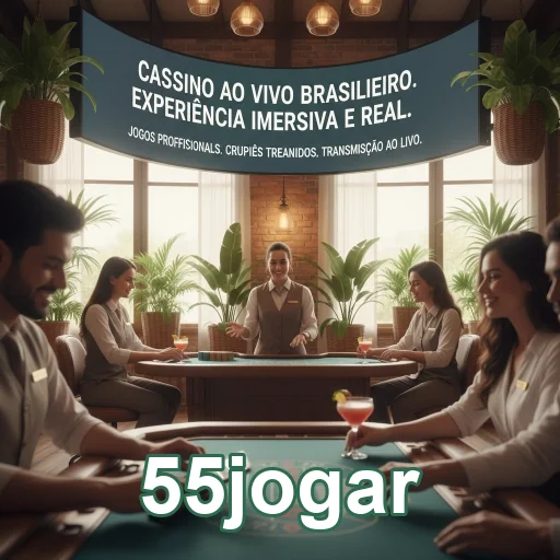Jogadores participando de cassino ao vivo no 55jogar.