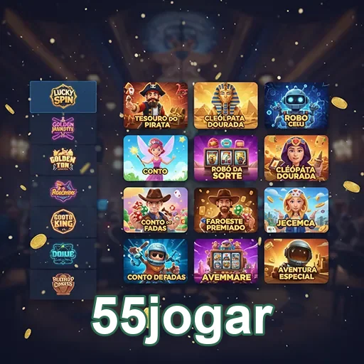Interface do 55jogar com slots e opções de pagamento segura.