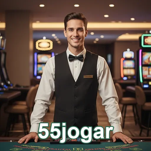 Funcionário da 55jogar em ambiente de cassino moderno.