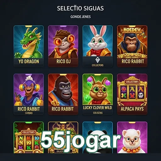 Tela do 55jogar mostrando jogos de cassino disponíveis.