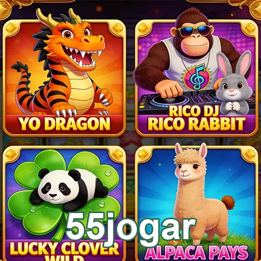 Ilustração de jogos VIP no 55jogar com personagens diversos.